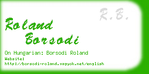 roland borsodi business card